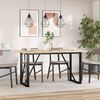 vidaXL Esstisch O-Gestell 160x80x75,5 cm Massivholz Kiefer & Stahl