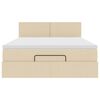 vidaXL Ottoman-Bett mit Matratze Creme 140x200 cm Stoff
