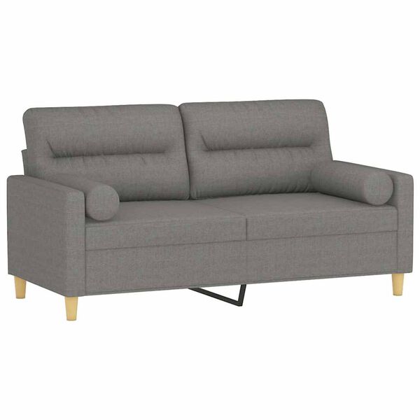 vidaXL 2-Sitzer-Sofa mit Kissen Dunkelgrau 140 cm Stoff