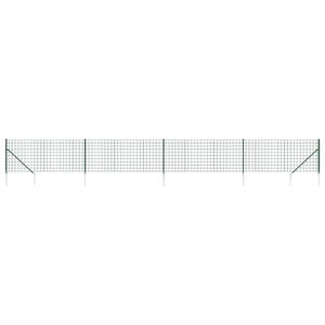 vidaXL Maschendrahtzaun mit Bodenh&uuml;lsen Gr&uuml;n 0,8x10 m