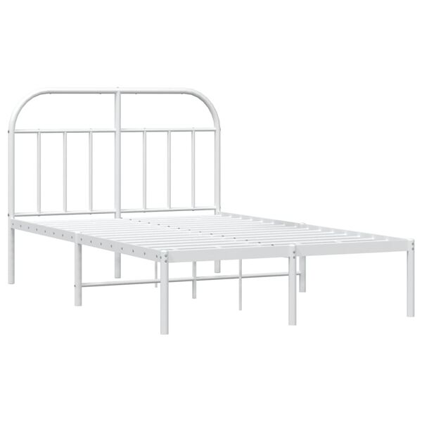 vidaXL Bettgestell mit Kopfteil Metall Wei&szlig; 120x200 cm