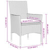 vidaXL 3-tlg. Bistro-Set mit Kissen Grau Poly Rattan und Glas