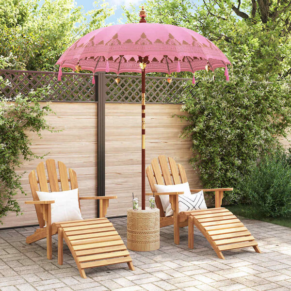 vidaXL Balinesischer Sonnenschirm Rosa 185 x 185 x 260 cm
