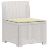 vidaXL 1-Sitzer Garten-Sofa mit Kissen Rattan-Look PP Wei&szlig;