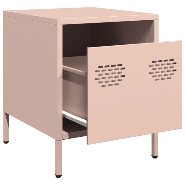 vidaXL Nachttisch Rosa 35x39x43,5 cm Stahl