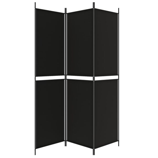 vidaXL 3-tlg. Paravent Schwarz 150x200 cm Stoff