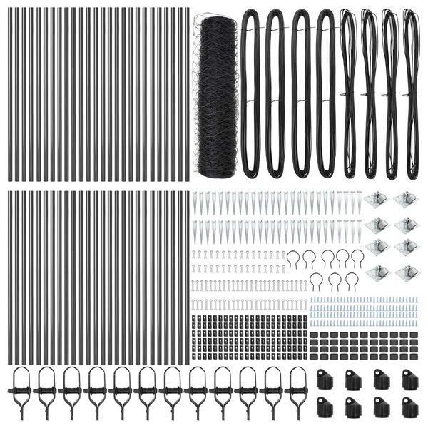 vidaXL Zaunpfosten Grau 100 x 0,4 m (36 mm Maschen) Stahl und PVC