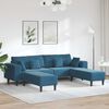 vidaXL Sofa mit Kissen 3 pcs Blau Samt
