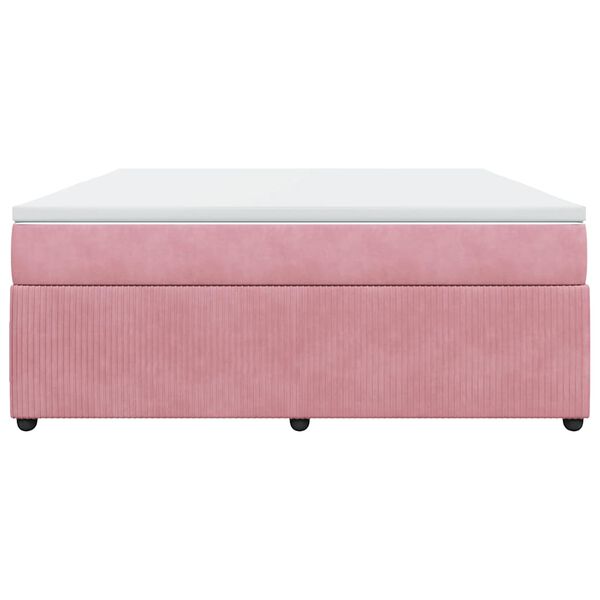 vidaXL Boxspringbett mit Matratze Rosa 180x200 cm Samt
