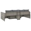 vidaXL 2-tlg. Garten-Lounge-Set mit Kissen Grau Poly Rattan