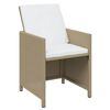 vidaXL 15-tlg. Garten-Essgruppe mit Kissen Beige Poly Rattan