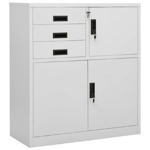 vidaXL B&uuml;roschrank Hellgrau 90x40x102 cm Stahl