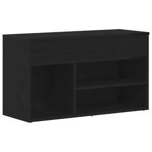 vidaXL Schuhbank 80 x 30 x 45 cm Holzwerkstoff Schwarz Eichen-Optik