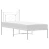 vidaXL Bettgestell mit Kopfteil Metall Wei&szlig; 80x200 cm