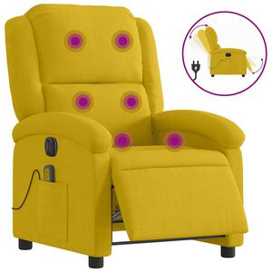 vidaXL Massagesessel Elektrisch Gelb Samt