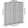 vidaXL Gabionen mit Hochbogen 8 Stk. 200x50x220/240cm Verzinktes Eisen