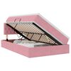 vidaXL LED-Speicherbett mit Matratze Rosa 120 x 200 cm Samt