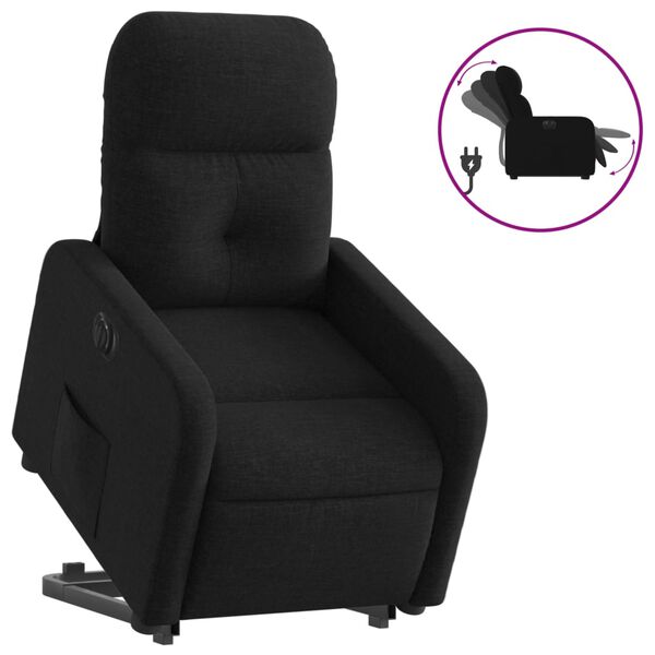 vidaXL Relaxsessel mit Aufstehhilfe Elektrisch Schwarz Stoff