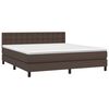 vidaXL Boxspringbett mit Matratze & LED Braun 180x200 cm Kunstleder