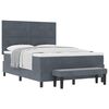 vidaXL Boxspringbett mit Kissen Dunkelgrau 200 x 160 cm Samt