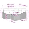 vidaXL Sofa Set mit Kissen 5 pcs Hellgrau Poly-Rattan