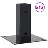 vidaXL Pfostentr&auml;ger Quadrat 12 Stk. 51x51mm Pulverbeschichteter Stahl