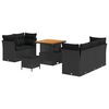 vidaXL Garten-Sofa-Set 8 pcs Schwarz Poly-Rattan