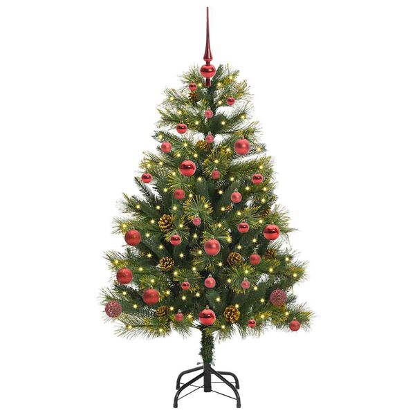 vidaXL K&uuml;nstlicher klappbarer Weihnachtsbaum mit Tannenzapfen 150 cm