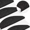 vidaXL Stufenmatten Selbstklebend 20 Stk. Schwarz 56x17x3 cm