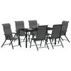 vidaXL Garten Essgruppe 7 pcs Grau Poly Rattan