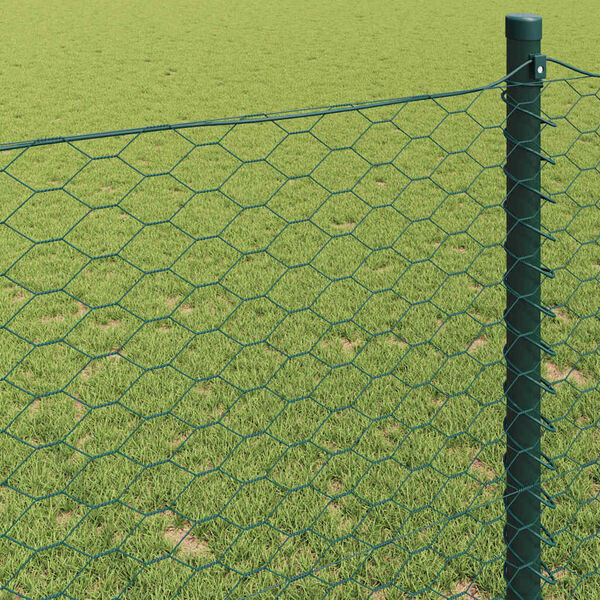 vidaXL Hexagonzaun Gr&uuml;n 0,8 x 50 m PVC