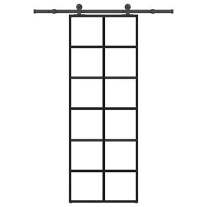 vidaXL Schiebet&uuml;r mit Beschlag 76x205 cm ESG-Glas & Aluminium