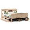 vidaXL Massivholzbett mit Regal ohne Matratze Wachsbraun 75x190 cm