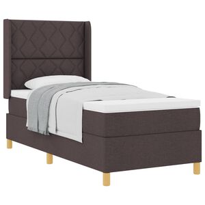vidaXL Boxspringbett mit Kopfteil Dunkelbraun 100 x 200 cm Stoff