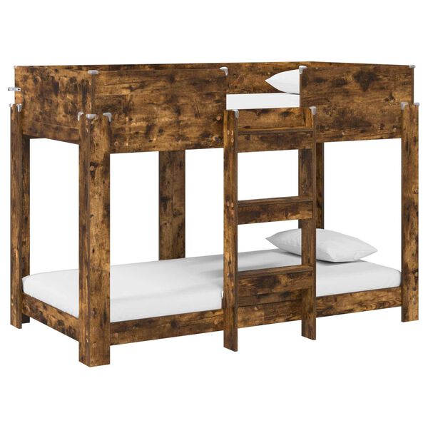 vidaXL Etagenbett f&uuml;r Kinder Ger&auml;ucherte Eiche 80 x 160 cm