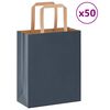 vidaXL Papiertragetaschen 50 Stk. mit Henkeln Blau 18x8x22 cm