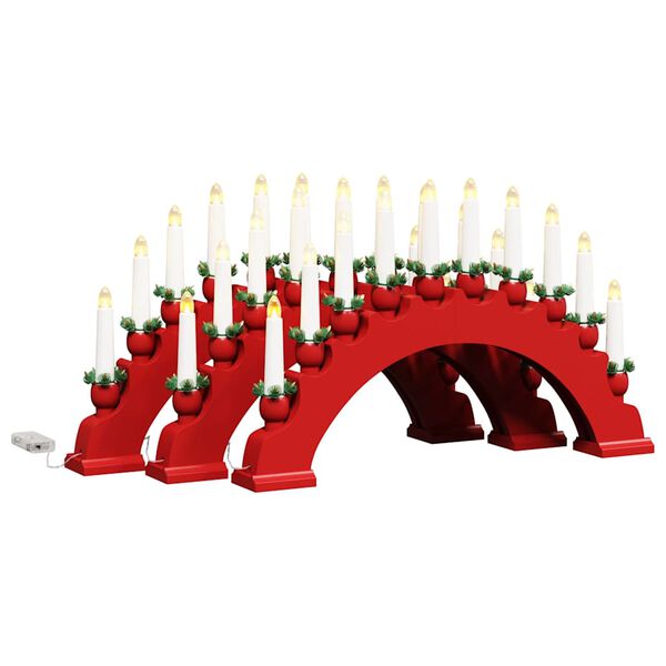 vidaXL Weihnachtskerzenbogen mit 10 LED Kerzen 3 pcs Rot