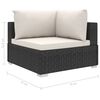 vidaXL 10-tlg. Garten-Lounge-Set mit Auflagen Poly Rattan Schwarz