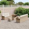 vidaXL Garten-Sofa-Set 10 pcs Beige und Creme 90 x 55 x 71 cm