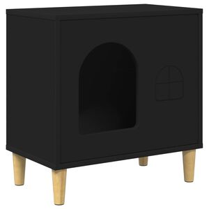 vidaXL Katzenhaus Schwarz 51 x 30 x 52 cm Holzwerkstoff