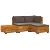 vidaXL 4 stk. Outdoor-Sofagarnitur Massivholz Akazie Braun