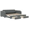 vidaXL Tagesbett Ausziehbar mit Schubladen Dunkelgrau 100x200 cm Stoff