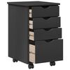 vidaXL Rollschrank Mit Rad Grau 34 x 39 x 56 cm Massives Kiefernholz