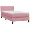 vidaXL Boxspringbett mit Matratze Rosa 80x210 cm Samt