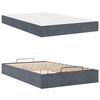vidaXL Bettgestell mit Matratze mit Matratze 2 pcs Dunkelgrau Samt