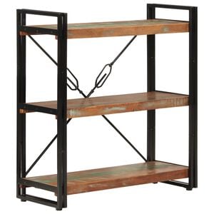 vidaXL B&uuml;cherregal 3 F&auml;cher 77x30x80cm Recyceltes Massivholz und Eisen