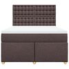 vidaXL Boxspringbett mit Matratze Dunkelbraun 140x200 cm Stoff
