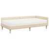 vidaXL Eckbettgestell mit Matratze mit Matratze 2 pcs Creme Stoff