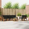 vidaXL Outdoor-Sofagarnitur mit Kissen 7 pcs Nat&uuml;rlich und Schwarz