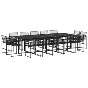 vidaXL 15-tlg. Garten-Essgruppe Schwarz Poly Rattan